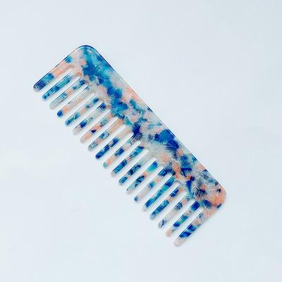 China Comfortable Candy Race Acrylic Texture Acetate Hair Combs Irregular Stripe Pattern Resin Hair Loop Comb For Long Hair for sale