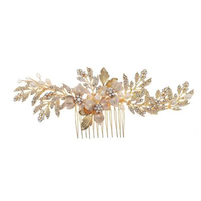 China Other 2022 New Arrivals Handmade INS Wedding Hair Accessory Beads Gold Bridal Hair Paint Accessories Bridal Wedding for sale