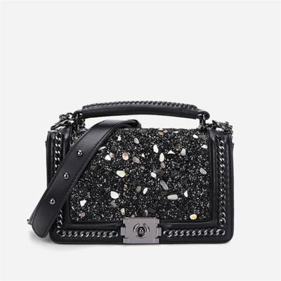 China Fashion \ PU Trend Fashion Shoulder Bag Diagonal Masonry Handbag Comfortable \ Durable Gems Lady Hand Purse Multicolored for sale