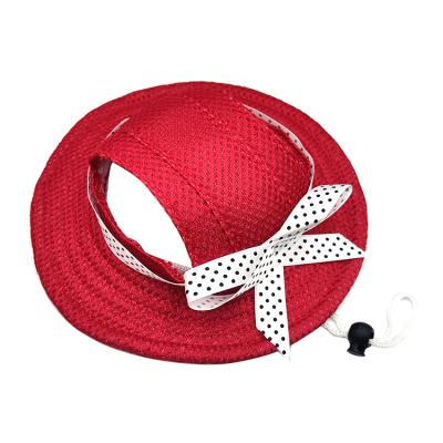 China Wholesale Customized Viable Sun Protection Fashion Pet Assessories Dog Pet Hat Topper For Pets for sale