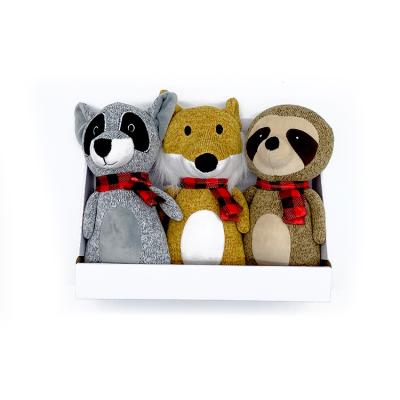 China Sustainable High Quality Cute Animal Pack Set Animal Chew Knit Interactive Dog Toys for sale