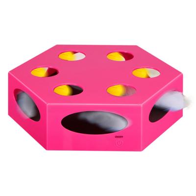 China Factory Wholesale Viable Q.I. Training Interactive Plastic Automatic Hexagon Maze Box Cat Toy for sale