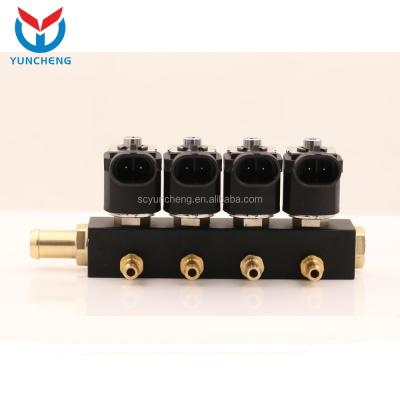 China YCI03012 4 CYL Lpg Cng Gas Auto Conversion Aluminum Rail Injector Kit for sale