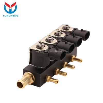 China YCI03002 3Cyl Cng Lpg Aluminum Injector Rail For Gas Fuel Installation for sale