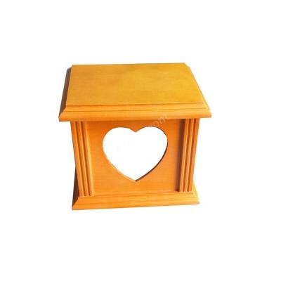 China Manufacturer Wholesale Funeral Supply Animal Pet Photo Cremation Coffin Viable Wooden Cinerary Urn for sale