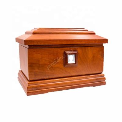 China Viable Custom Solid Wood Painting Funeral Supplies, Adult Cremation Casket, Human Adult Casket Urn Ashes Box Urn for sale