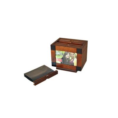 China Wholesale Viable Household Daily Decoration 4*6 Inch Photo Postcard Card Wooden Box Cut Journal Memorial Storage Box for sale