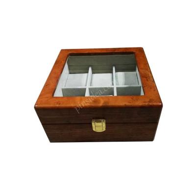 China Custom High Gloss High Quality Wooden Luxury Watch Organizer Jewelry Painting Logo Painting Display Packaging Box Viable Storage for sale