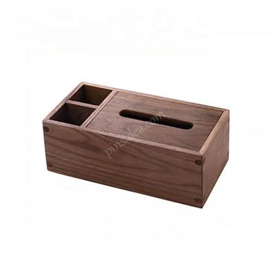 China Freshness Preservation Charred Paper Napkin Box Hotel Restaurant Tableware Solid Wood Storage Box for sale