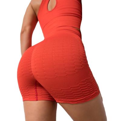 China Newest Yoga Gym High Waisted Yoga Shorts Wholesale Breathable Women Outdoor Running Polyester High Waisted Yoga Shorts for sale