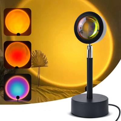 China 180 Dropshipping 2022 Dropshipping Rainbow Degree Projection Atmosphere Night Light Nordic Lamp Adjustable Wholesale Sunset Electric USB Table Lamp Decor for sale