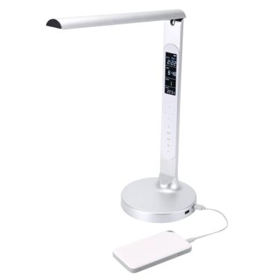 China EU Rechargeable dimmable eye protection portable led desk with speaker end professional table lamp with 2 charging ports for sale