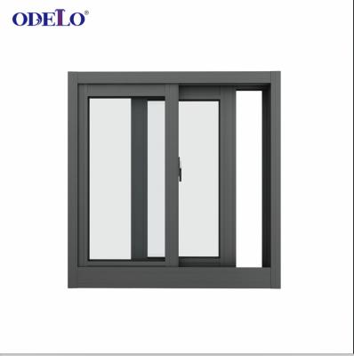 China Double Glazed Aluminum Sliding Magnetic Screen Tempered Glass Windows Restaurant Sliding Windows for sale