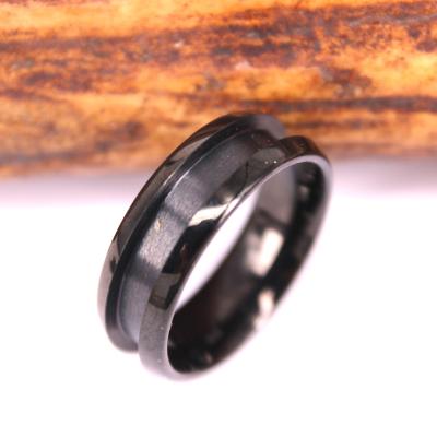 China Ceramic Black Ceramic Ring Blank Ring For Inlay 4.0mm Channel, Arched Style, Accept Customized Dimension for sale