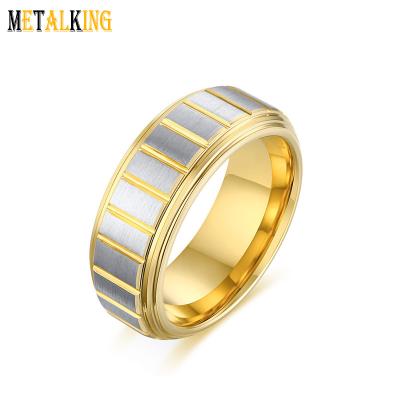 China FASHIONABLE 8mm Gold Tungsten Carbide Ring Wedding Band Matte Finished Piano Master Pattern Comfort Fit For Men for sale