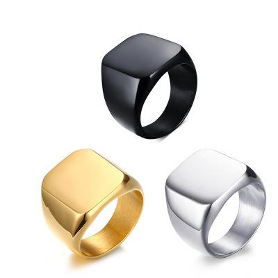 China Punk Men's Simple And Classic Ring Stainless Steel Signet Ring Men's Ring, Accept Customized for sale