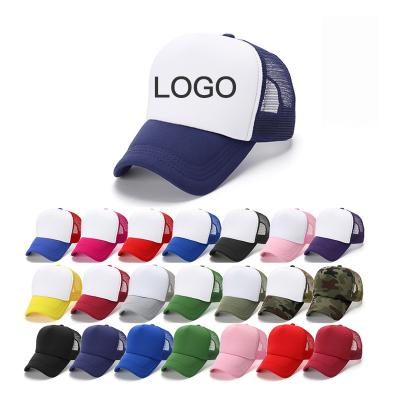 China COMMON Cheap Advertising Custom Embroidery LOGO Printing Sports 100% Polyester Mesh Trucker Cap And Hat for sale