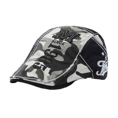 China Custom Image Camouflage LOGO Peaked Cap Embroidered Beret Hat for sale