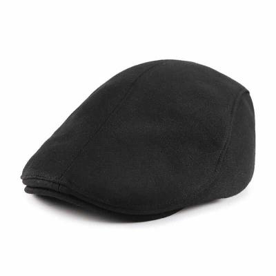 China Advanced Ivy Cap Classic Vintage Striped Beret Flat Hat Autumn Winter Men's Wool Berets Image Cap Hats for sale