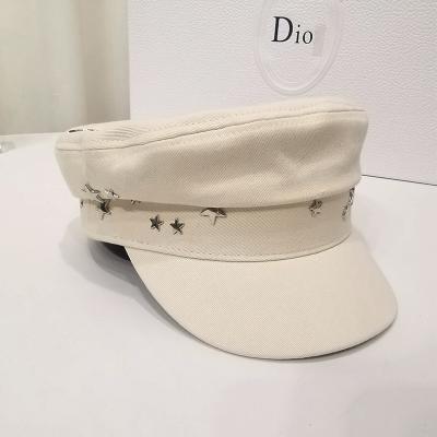 China Image star willow studded pure cotton hat European and American niche hat fashion brand hat lady British military beret for sale