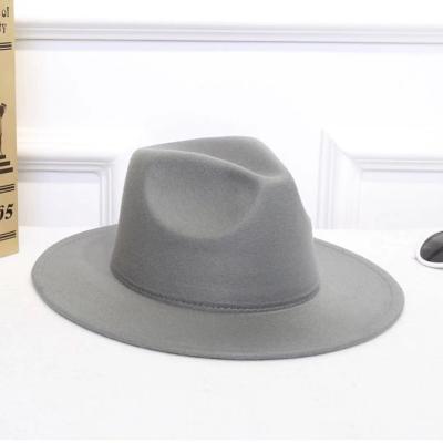 China New Woolen Top Hat Fashion Striped Color Matching Flat Brim for sale