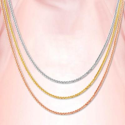 China Fashion AU750 Real 18K Gold Chain Necklace Good Jewelry Accessories CLASSIC Luxury Pure Ladies Women Female Necklaces for sale