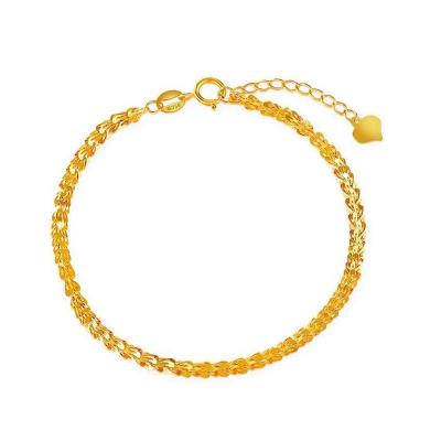 China FASHIONABLE luxury pure ladies jewelry chain bracelet 18K gold female fashion engagement wedding bridal bracelet for sale