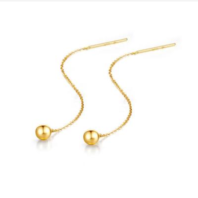 China Fashion AU750 18K Gold Fine Jewelry Earrings Women Ladies Wedding Bridal Female Pure Luxury Engagement CLASSIC for sale