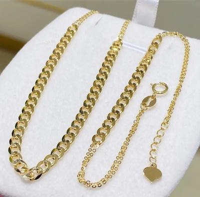 China AU750 Trendy Fashion Luxury Pure 18K Pure Gold Necklace Chain Bracelet Sets Female Maid Jewelry Ladies Women Necklaces for sale