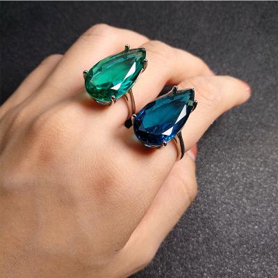 China Fashion TRENDY Luxury Gemstones Rings Jewelry Women Feminine Ladies Ring Jewelery Resizable for sale