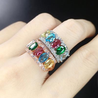 China Fashion TRENDY Luxury Gemstones Rings Jewelry Women Feminine Ladies Ring Jewelery Resizable for sale