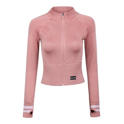 China Breathable Female Tight Zipper Show Jacket Fitness Clothing Sports Thin Quick Dry Cardigan Use Leisure Yoga Jogging Jacket for sale