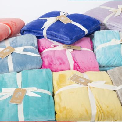 China China Cheap Factory Supply Waterproof Solid Color Mink Soft Polar Fleece Throw Normal Blanket In Bulk for sale