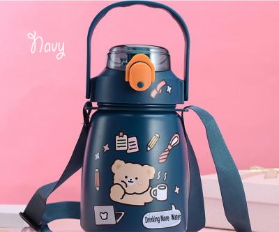 China Water Bottle 304 Stainless Steel Cardboard Viable Smart Mug Thermos Damuge Big Belly Cartoon Bouncing Cup Personalized Gift Flask Mug for sale