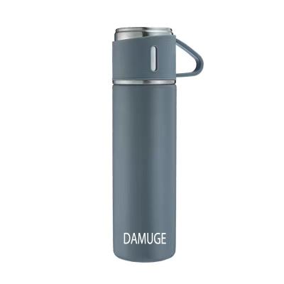 China PORTABLE 500ml 800ml 1000ml Damuge Double Wall Stainless Steel Canteen Bottle Vacuum Thermo With 2 Cups Gift Set for sale