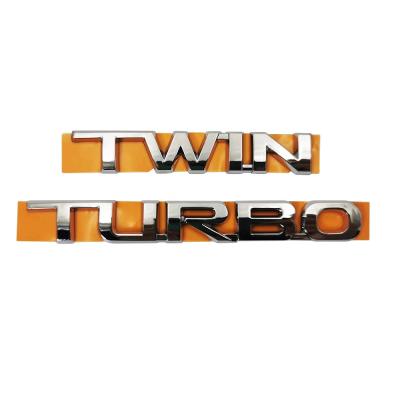 China Body Stickers Silver Chrome Trunk Emblem Badge Sticker TWIN TURBO For Toyota Land Cruiser LC300 for sale