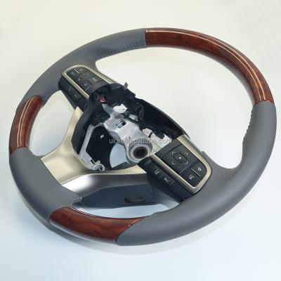 China Business/Luxury High Quality Steering Wheel For 2016-2021 Upgrade, LEXUS LX570 2008-2015 LX 570 Wooden Steering Wheel With Gold Switch Kit for sale