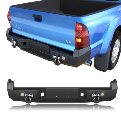 China Steel TACOMA Rear Bumper Bar Fits for 2nd Gen Toyota Tacoma 2005-2015, Small Truck Rear Bumper with D-ring and LED for sale