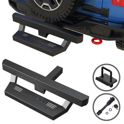 China Sports 2 Inch Rear Step Bar With Lock, Textured Black Powder Coat Finish Carbon Steel Truck Hitch Step for sale