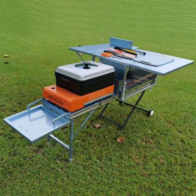 China Outdoor Mobile Folding BBQ BBQ Kitchen Folding Grill For Off Road Camper for sale