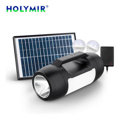 China HOLYMIR Handy Camping Multi Functional Outdoor Solar Power Dynamo Solar Flashlight Led Torch Light for sale