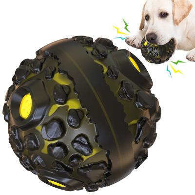 China Custom Meteorite Stocked Remove Interesting Scale Bouncing Ball Squeaky Sound Relax Dog Chew Toy for sale