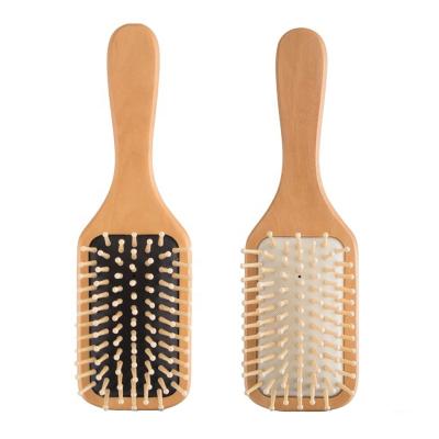 China Wholesale Custom Logo Air Cushion Massage Paddle Cushion Brush Eco-friendly Wooden Hair Brush For Home Use for sale