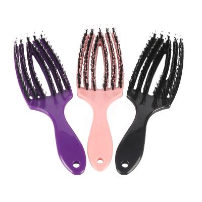 China Paddle Private Label Duct Hair Extension Brush Boar Bristle Curve Hair Sweep Professional Quick Dry Hair Brush for sale