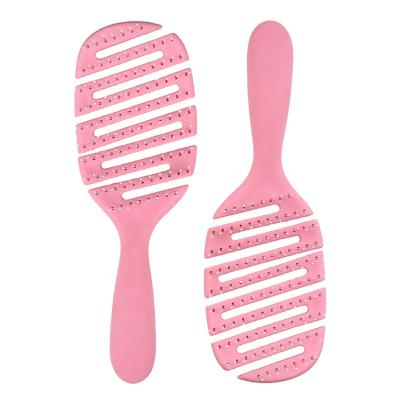 China Private Label Plastic Portable ABS Plastic Duct Hairbrush Pink Curly Detangling Hair Brush Manufacturers for sale