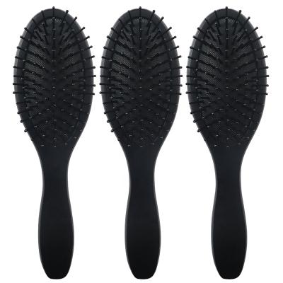 China Cushion Private Label Oval Shape All Handle Black Wood Detangle Air Cushion Brush For Hair for sale