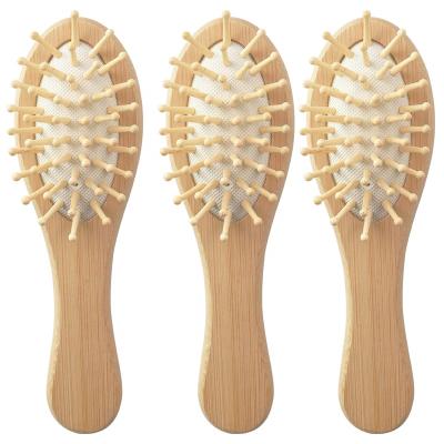 China Cushion Private Label Natural Wood and Bamboo Comb Airbag Brush Hair Handle Scalp Massager Brush Long for sale