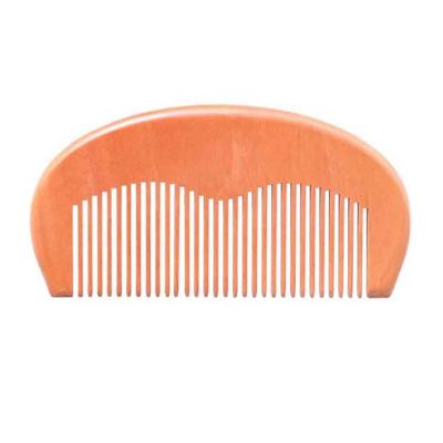 China Home Custom Wide Natural Portable Wooden Peach Pocket Lice Tooth Logo Wooden Beard Comb For Men for sale