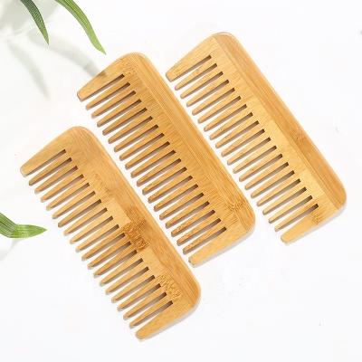 China Private Label Home Natural Wide Tooth Pocket Comb Wooden Eco-Friendly Bamboo Beard Comb For Men for sale