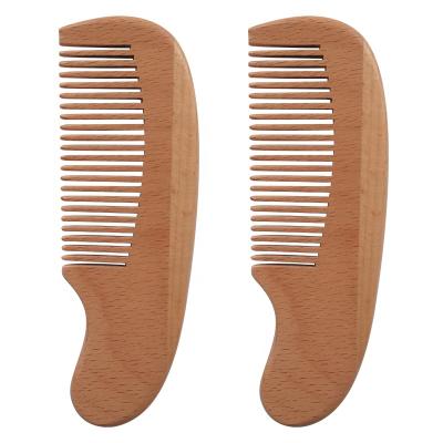 China Mini Portable Baby Comb Personalized Logo Wooden Hair Comb Natural Beech Eco-Friendly Pocket Home Private for sale